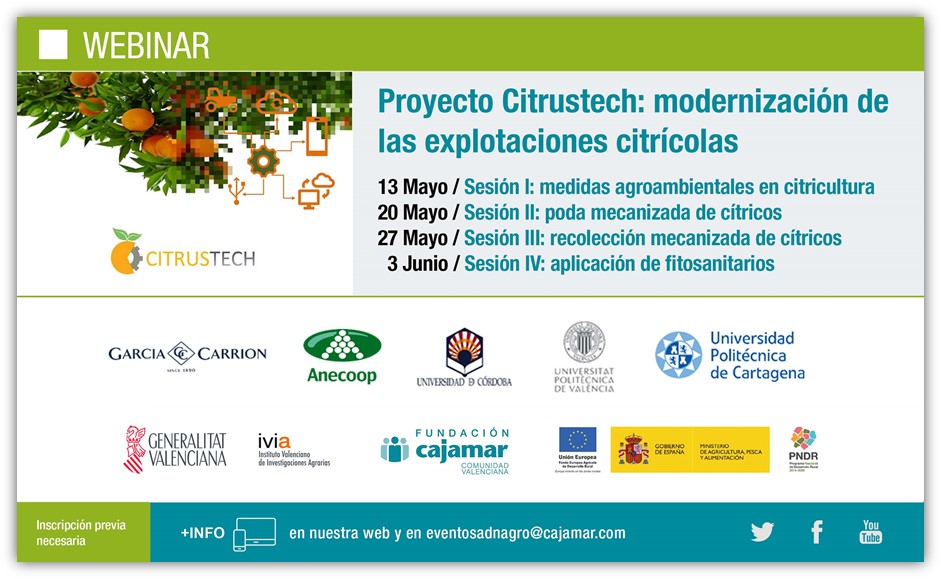 III Sesión del Webinar sobre la modernización de las explotaciones citrícolas: recolección mecanizada de cítricos.